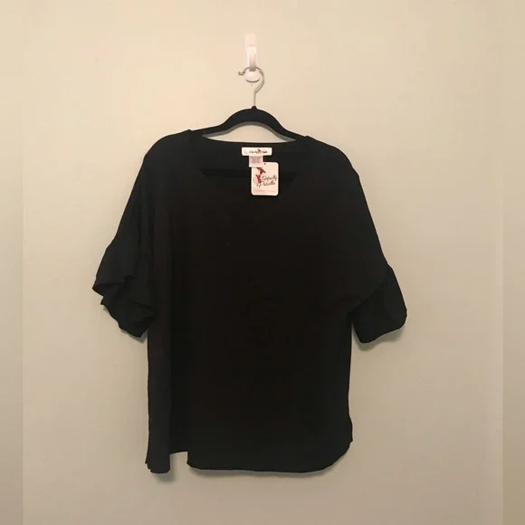 NWT Perfectly Priscilla Black Blouse - Picture 3 of 7